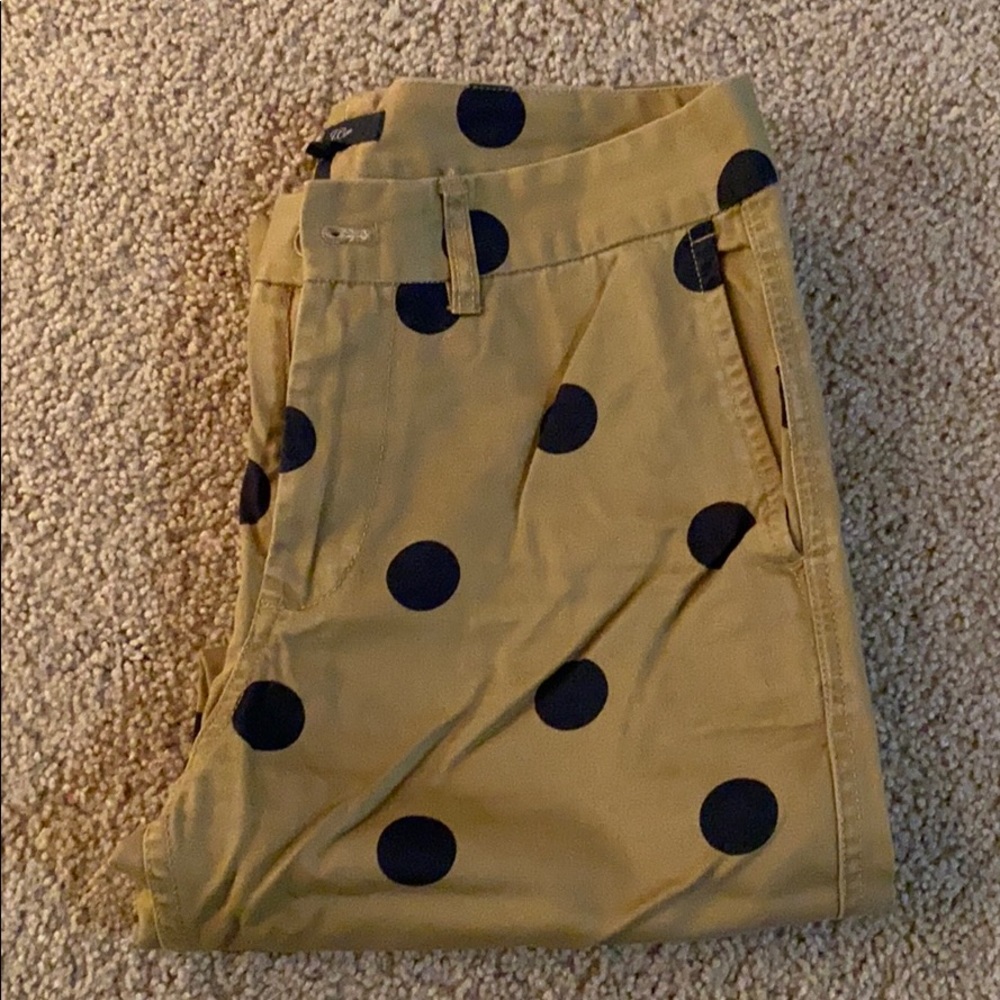 JCrew polka dot chino pants
